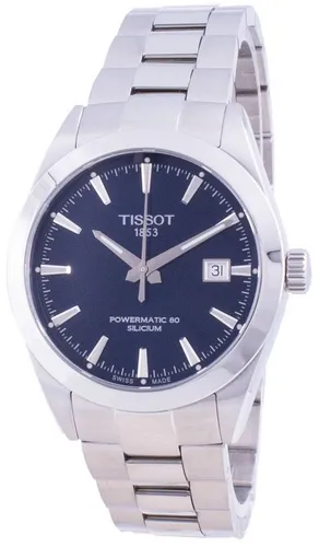 Tissot Gentleman Powermatic 80 Automatic T127.407.11.041.00 - 100M Herrenarmbanduhr - Armbanduhren mit Saphirglas und 100 m Wasserbeständigkeit, perfekt für den Alltag und besondere Anlässe. Swiss Made Qualität mit elegantem blauen Zifferblatt und Edelstahlarmband.