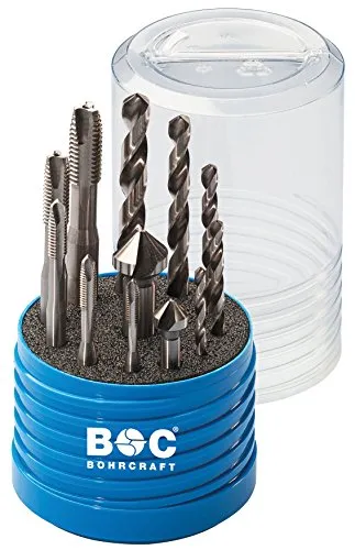 Bohrcraft HSS-E Co5 Maschinengewindebohrer Kombi-Set/RG 12 / M4 - M 10/12-teilig / 41421430012