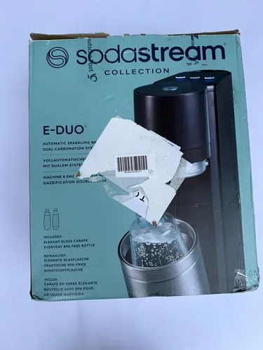 SodaStream E-DUO Wassersprudler - Elektrischer Sprudler mit CO2-Zylinder, für individuelle Sprudelstärke und umweltfreundliches Trinken zuhause oder unterwegs