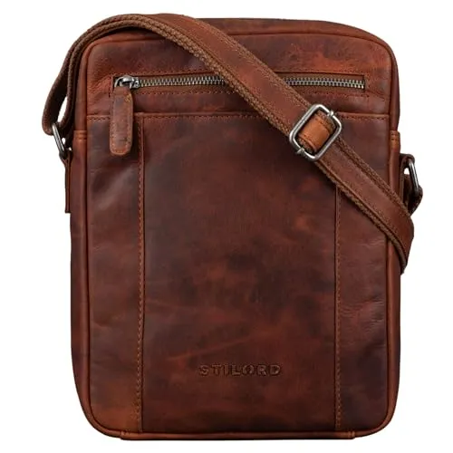 STILORD 'Fox' Herrentasche Leder - Vintage Messenger Bag für iPad - Herren-Schultertasche aus echtem Rindsleder, stilvolles Vintage-Design für Tablets bis 10,5 Zoll. Ideal für Büro und Freizeit, entwickelt mit der Zeit einen einzigartigen Charakter.