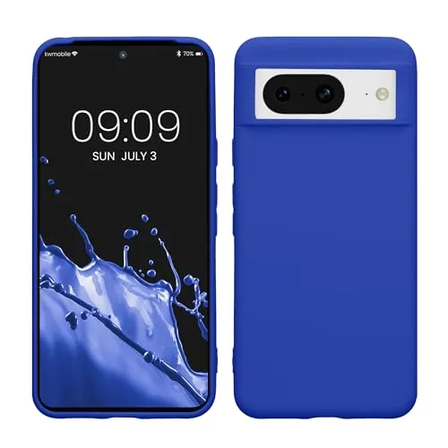 kwmobile Hülle für Google Pixel 8 TPU Case - Handyhülle unterstützt kabelloses Laden, Flexible Schutzhülle, gummiertes Cover in Baltik Blau