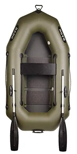 BARK Schlauchboot 210 cm - Paddelboot aufblasbar für 1 Person - Lattenboden, Zubehör, Profi-Ausführung B-210C - Angelboot, Ruderboot