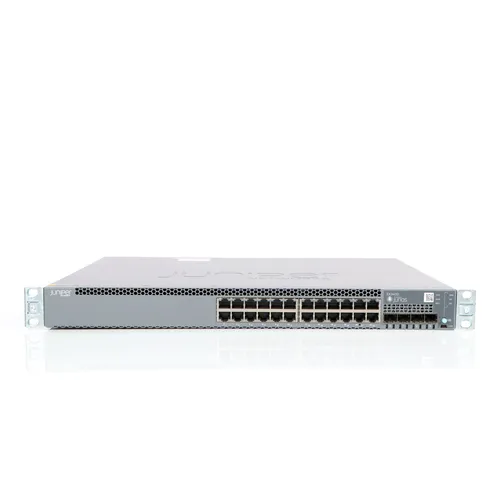 Juniper EX3400-24T-DC Switch II mit 3 Jahren Garantie - 24-Port Gigabit Switch für den professionellen Einsatz, kompakt und leistungsstark mit 150 Watt, ideal für Netzwerkinfrastrukturen.