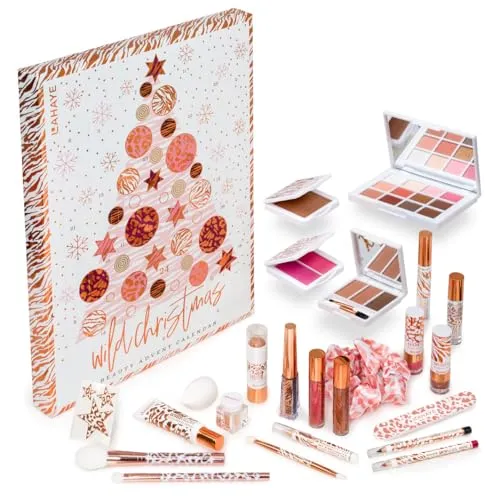 LAHAYE Make-Up Adventskalender "WILD X-MAS" 2024 - Adventskalender mit 24 hochwertigen Make-Up-Produkten, perfekt als Geschenk für Beauty-Liebhaber und für festliche Stimmung in der Vorweihnachtszeit.