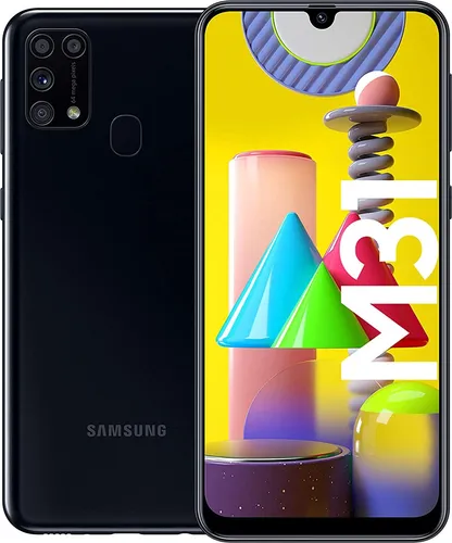 Samsung Galaxy M31 Dual Sim - 64 GB Schwarz - Handy ohne Vertrag mit 6,4 Zoll Super AMOLED Display und 6000 mAh Akku für stundenlangen Mediengenuss. Die Quad-Kamera und 32 MP Selfie-Kamera sorgen für perfekte Fotos.