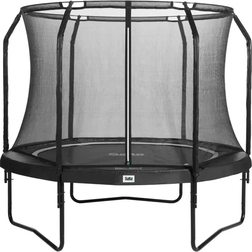 Salta Trampolin Premium Black Edition Ø 366 cm Schwarz - Trampolin mit korrosionsbeständigem Stahlrahmen und goldfarbenen Sprungfedern, TÜV/GS geprüft für sicheres Springen. Ideal für Garten und Freizeit.