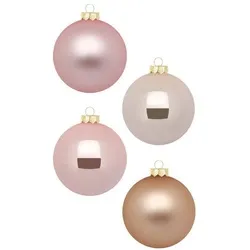 MAGIC by Inge Weihnachtsbaumkugel, Weihnachtskugeln Glas 8cm 12 Stück - Pearly Rose rosa