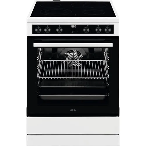 AEG CCB644OCBW 60 cm Standherd - Standherd mit Glaskeramik-Kochfeld und Heißluftsystem für effizientes Kochen. Profitiere von schneller Aufheizzeit und einfacher Reinigung – ideal für moderne Küchen.