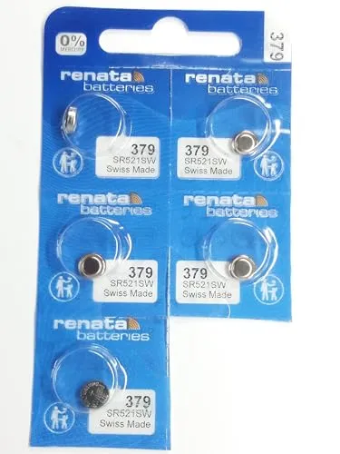 Renata 379 SR521SW AG0 V379 SR63 LR521 Uhrenbatterie Silberoxid 1,55 V 5 x