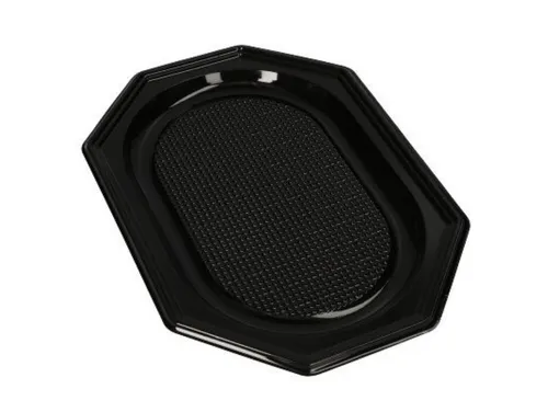 Stabile Servierplatten 35 cm x 25 cm schwarz PET Einweg Servierplatte 10