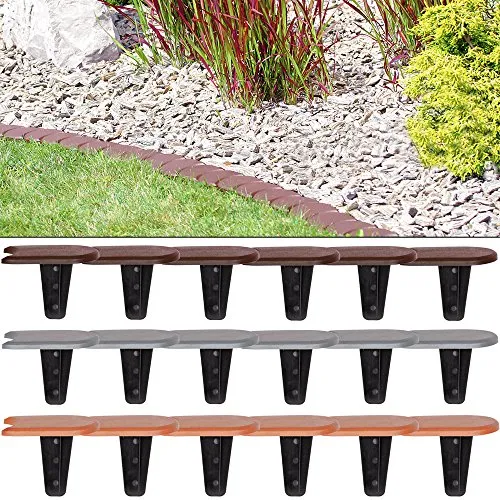 DEUBA® Rasenkante Kunststoff 7,60m - Terracotta Beetumrandung - Rasenkanten für einen stilvollen Garten – witterungsbeständig, UV-beständig und einfach zu montieren. Gestalten Sie Ihre Beete flexibel und kreativ!