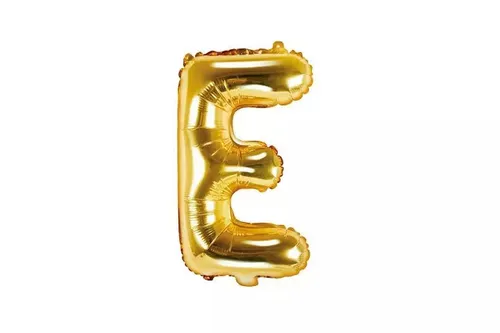 Balon fol.Litera E 35cm złoty 72045 PartyDeco 5902230772045