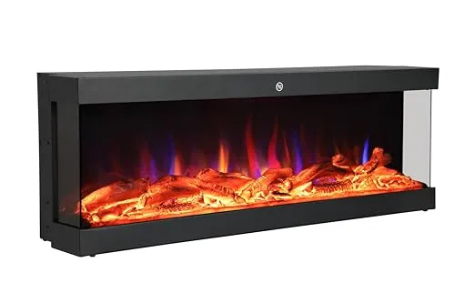 El Fuego® „Cannes“ 3D Wandkamin 122 cm - Eleganter Elektrokamin für Wandintegration mit realistischem Flammenspiel, Audio-Knistereffekt und App-Steuerung für ein stilvolles Ambiente und individuelle Wärme.