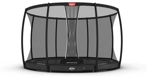 BERG Bodentrampolin Champion InGround 430 + Sicherheitsnetz DLX XL Grau