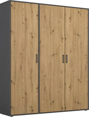 rauch Kleiderschrank VOYAGER Otto´s Choice - Kleiderschrank mit variabler Inneneinteilung, erhältlich in BASIC, CLASSIC und PREMIUM, bietet viel Stauraum und modernes Design in Graumetallic/Eiche Artisan, MADE IN GERMANY.