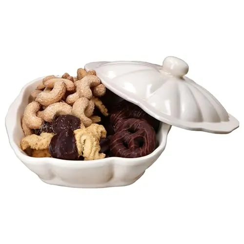 MamboCat Gloria Gebäckdose mit Deckel cremeweiß - Keksdose aus italienischer Keramik, perfekt für Kekse, Pralinen und mehr. Nostalgisches Design mit Relief, spülmaschinengeeignet und ideal für jede Gelegenheit.