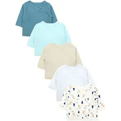 TupTam Baby Jungen Langarm Wickelshirt 5er Set - Hochwertiges 5er Set Langarm Wickelshirts aus 100% Baumwolle in verschiedenen Farben. Ideal für Babys und Kleinkinder, weich und bequem für den Alltag.