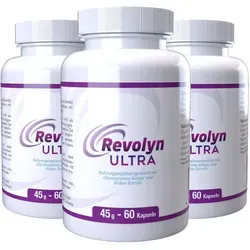 Revolyn Ultra - 180 Kapseln, 3er Pack - Nahrungsergänzungsmittel mit hochdosiertem Glucomannan, pflanzlich & vegan. Ideal zur Unterstützung des Energiestoffwechsels und für die Nacht geeignet - koffeinfrei!