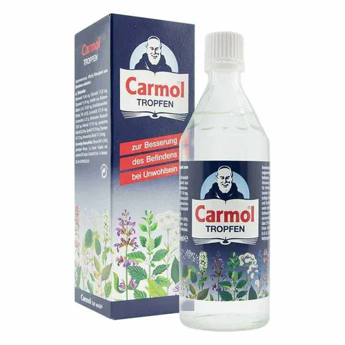 Carmol Tropfen 80 ML - Nahrungsergänzungsmittel zur Unterstützung der Verdauungsfunktion und Verbesserung des Befindens bei Unwohlsein, traditionell angewendet.