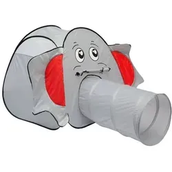 LittleTom Bällebad Elefant mit Tunnel - 100x100x102 cm, faltbares Spielzelt für Kinder mit großem Spaßfaktor und ideal für drinnen und draußen