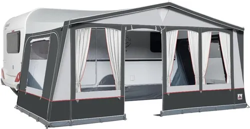 Dorema Milano Vorzelt (Gr.15) - 1000-1025cm, 25mm Stahl-Gestänge - Wohnwagen-Vorzelte - Preisgünstiges Urlaubsvorzelt mit 240 cm Tiefe, aus robustem Ten Cate All Season-Zeltgewebe für optimale Wetterbeständigkeit.