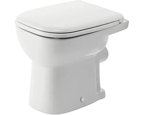 DURAVIT Stand-WC D-Code Flachspüler - Hochwertiges Stand-WC aus Sanitärkeramik in glänzendem Weiß, ideal für moderne Badezimmer und besonders pflegeleicht.