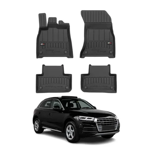 OMAC Gummi Fußmatten für Audi Q5 FY 2017-2024 Premium 3D Automatten Schwarz - 4-teiliges Fußmatten-Set für Audi Q5 FY 2017-2024. Rutschfest und wasserfest, bietet es optimalen Schutz und einfache Installation für den Innenraum Ihres Fahrzeugs.