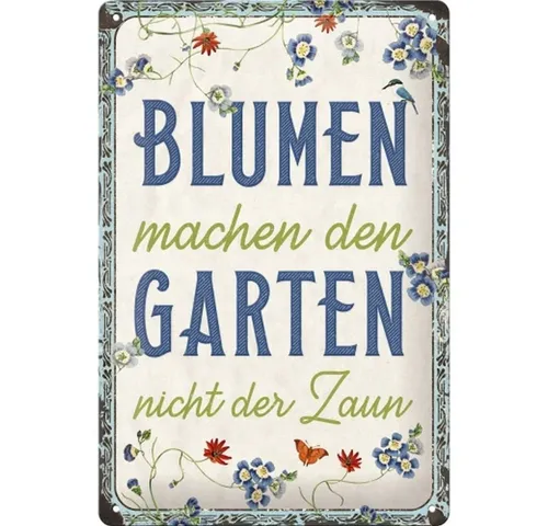 Nostalgic-Art Metallschild Blechschild 20 x 30cm - Home & Country Blumen Garten - Special Edition