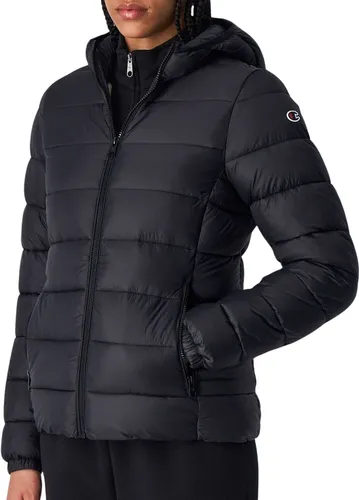 Champion Steppjacke Schwarz - L, stylisch und funktional - Funktionsjacken mit Kapuze, schmalem Schnitt und zwei seitlichen Reißverschlusstaschen für optimale Funktionalität und Komfort.