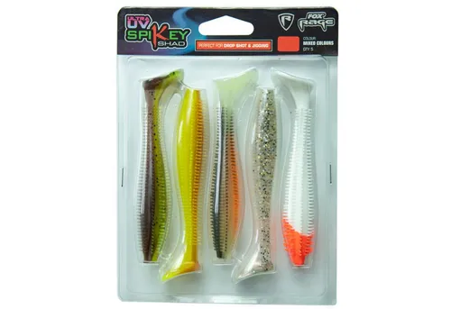Fox Rage Kunstköder Fox Rage Spikey Shad Mixed UV Colour Pack - 5 Gummifische