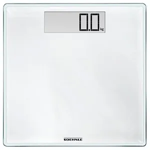 Soehnle Comfort 100 Personenwaage digital - Personenwaage mit eleganter Weißer Optik, Tragkraft bis 180 kg und energiesparender Ein-/Ausschaltfunktion – ideal für die ganze Familie.
