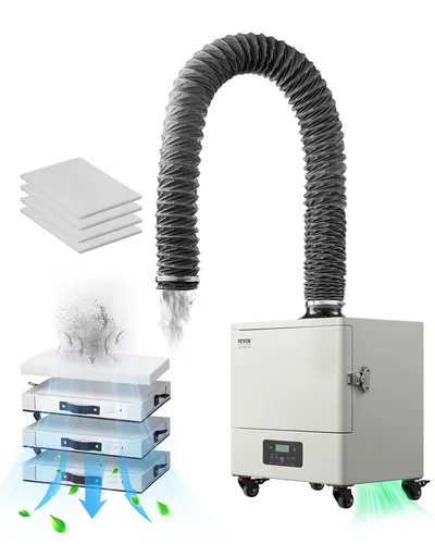 VEVOR Schweißrauchabsauger 280W – Effektive Lötrauchabsaugung - Lötrauchabsaugung mit 459m³/h Luftmenge und einer Lebensdauer von 10.000 Stunden – ideal für sichere Arbeitsumgebungen.