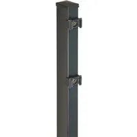 Vierkant-Zaunpfosten 240 cm Anthrazit für Doppelstabmatten - Zubehör für Zaunbau & Sichtschutz - Langlebiger Zaunpfahl mit moderner Anthrazit-Pulverbeschichtung, ideal für einfache Montage von Doppelstabmattenzäunen.