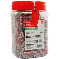 Fischer Dübel 570548, DuoPower 2-K-Dübel, BigBox, 6 x 30mm - Universaldübel für hohe Lasten, praktisch in der BigBox mit 950 Stück, ideal für Beton, Stein und Gipskarton, mit innovativer 2-K-Technologie für maximale Flexibilität und Sicherheit.