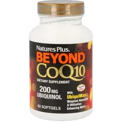 Natures Plus Beyond COQ10 200 mg - 60 Softgels - Nahrungsergänzungsmittel mit 200 mg Ubiquinol pro Weichkapsel, unterstützt die zelluläre Energieproduktion und fördert die Gesundheit von Herz, Leber und Nieren.