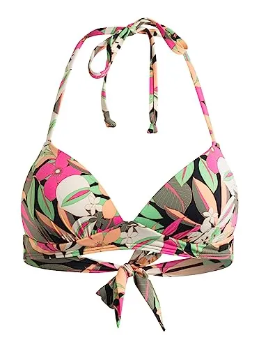Roxy Printed Beach Classics - Bikinioberteil mit Neckholder für Frauen Schwarz