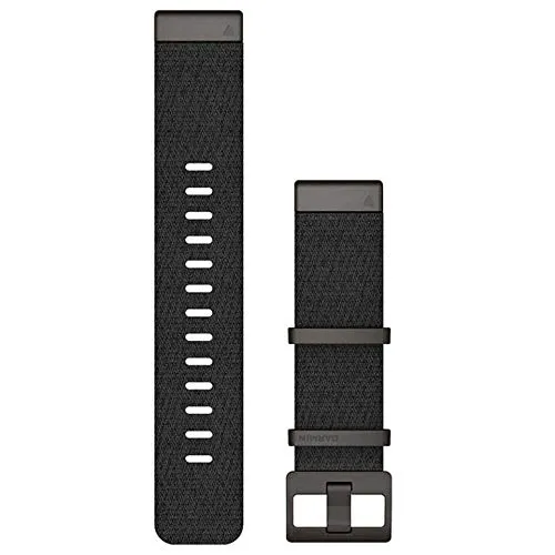 Garmin QuickFit 22 Uhrenarmband Jacquard Weave Nylon Armband Meliert Schwarz