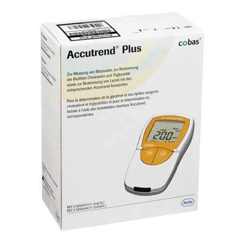 Accutrend Plus mg dl - Point-of-Care-Handgerät für Cholesterin, Triglyzeride, Glukose und Laktat, hohe Präzision und schnelle Ergebnisse in nur 12 bis 180 Sekunden