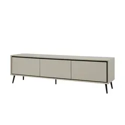 TV-Lowboard Arluno - Beige, 175 cm - TV- & Media Möbel: Hochwertiges TV-Lowboard mit widerstandsfähiger Melaminbeschichtung, zeitlosem Design und viel Stauraum hinter drei Klappen.