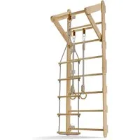 Juskys Sprossenwand für Kinder - Indoor Klettergerüst mit Klimmzugstange, fördert spielerisch die körperliche Entwicklung und nimmt wenig Platz ein