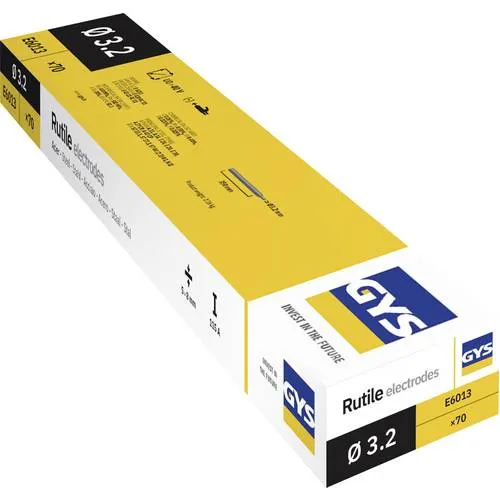 GYS Schweiss-zubehör 70 Rutile Elektroden E6013 - Durchmesser 3,2mm, hohe Schweißbarkeit in allen Positionen für vielseitige Anwendungen