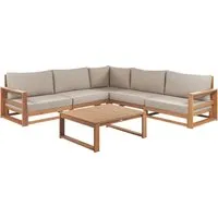 BELIANI Lounge Set Hellbraun aus Akazienholz - Gartenmöbel-Set für 5 Personen, modulares Design aus hochwertigem Akazienholz, ideal für individuelle Gestaltung und Entspannung auf der Terrasse.