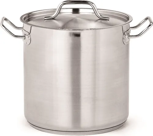 Gemüsetopf Hoch Edelstahl 71L mit Deckel - Robuster Suppentopf aus Edelstahl, ideal für die Zubereitung großer Mengen. Vielseitig einsetzbar auf verschiedenen Herdarten und mit einem Fassungsvermögen von 71 Litern.
