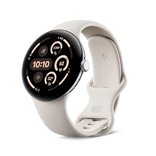 GOOGLE Pixel Watch 3 (LTE) 45 mm - Smartwatch Aluminium, größeres helleres Display und erweiterte Fitbit-Funktionen