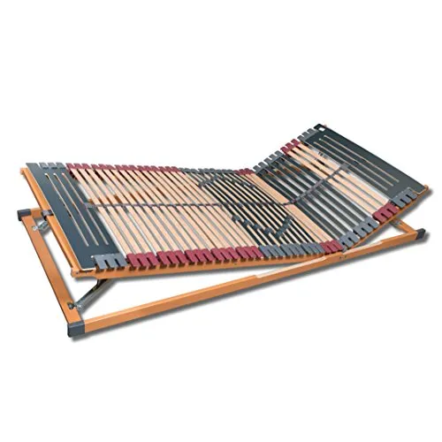 Zonen Lattenrost Rhodos® KF 70x200 cm - Verstellbarer 7-Zonen Lattenrost mit 44 Leisten, TÜV-geprüft, ideal für optimalen Schlafkomfort. Flexibel anpassbar mit hochwertigen Kautschukkappen für beste Unterstützung.