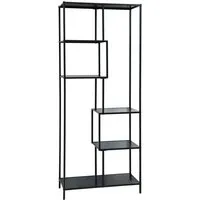 SVITA Regal KELA, Schwarz - Vielseitiges Metallregal für Küche und Wohnzimmer - Regal in Schwarz mit 6 Ablageflächen, ideal für stilvolle Aufbewahrung in Küche oder Wohnzimmer. Pflegeleicht und einfach zu montieren.