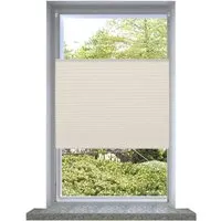 vidaXL Plissee 90x150cm Creme Klemmfix - Faltrollo ohne Bohren - Plissees als moderner Sicht- und Sonnenschutz, einfach mit Klemmhalter zu montieren, individuell verstellbar für optimale Lichtverhältnisse.
