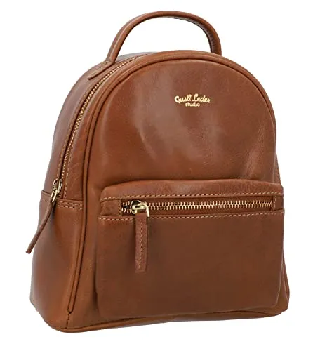 Gusti Rucksack Leder - Wendy Damen Cityrucksack aus echtem Leder in Braun - Stylischer und praktischer Cityrucksack aus robustem Echtleder, ideal für Ausflüge und den Alltag. Langlebige Qualität und viel Platz für deine Essentials.
