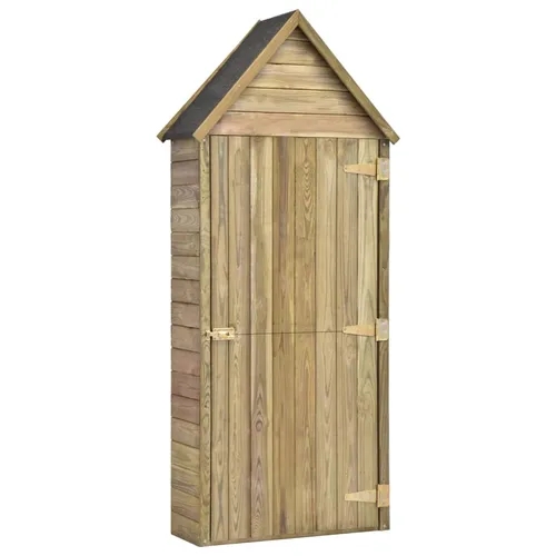vidaXL Geräteschuppen aus Kiefernholz 107x107x220cm - Gartenhäuser aus massivem, imprägniertem Kiefernholz mit 4 großen Fächern für optimale Aufbewahrung Ihrer Gartenwerkzeuge, wetterbeständig und langlebig.