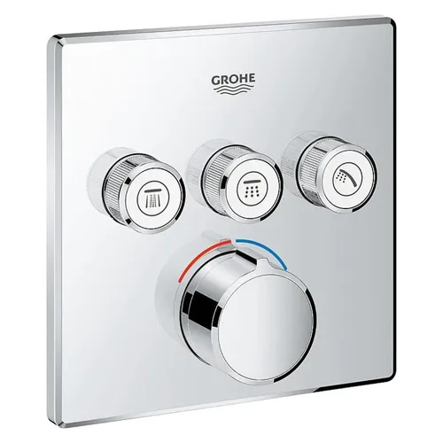 Grohe Unterputzmischer SmartControl eckig 29149000 - Duscharmatur mit Thermostat-Steuerung für präzise Temperaturregelung, ideal für modernes Badezimmer, wandmontiert und aus hochwertigem Messing mit Chrom-Finish.